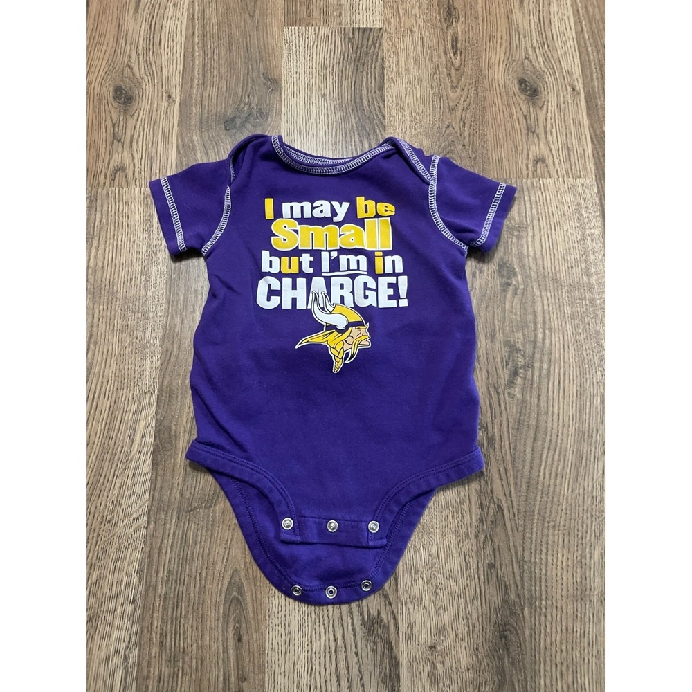 Minnesota Vikings One Piece Baby 12M,  Team Apparel  "I'm in Charge"